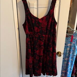 Torrid Black and Red Floral valentines size 2x